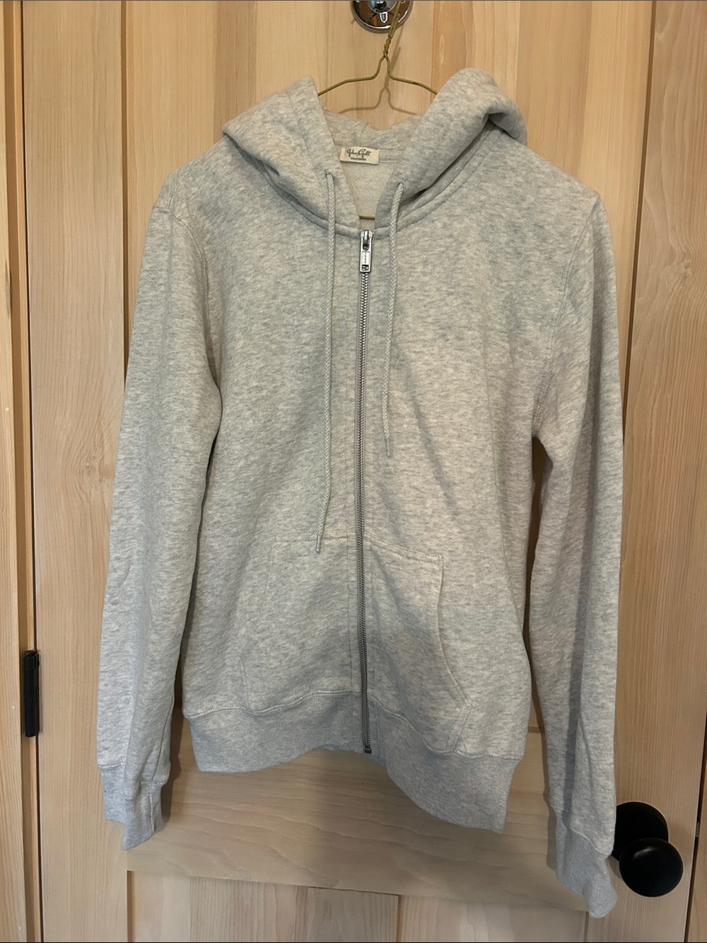Brandy Melville Light Gray Full-Zip Hoodie